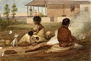 A Native Family of New south Wales Sitting Down on English Settlers Farm